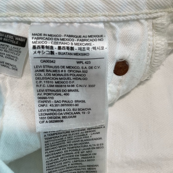 Levi’s 501 Vintage 2015 30x32 Classic Fit White Denim Jeans - Picture 4 of 5